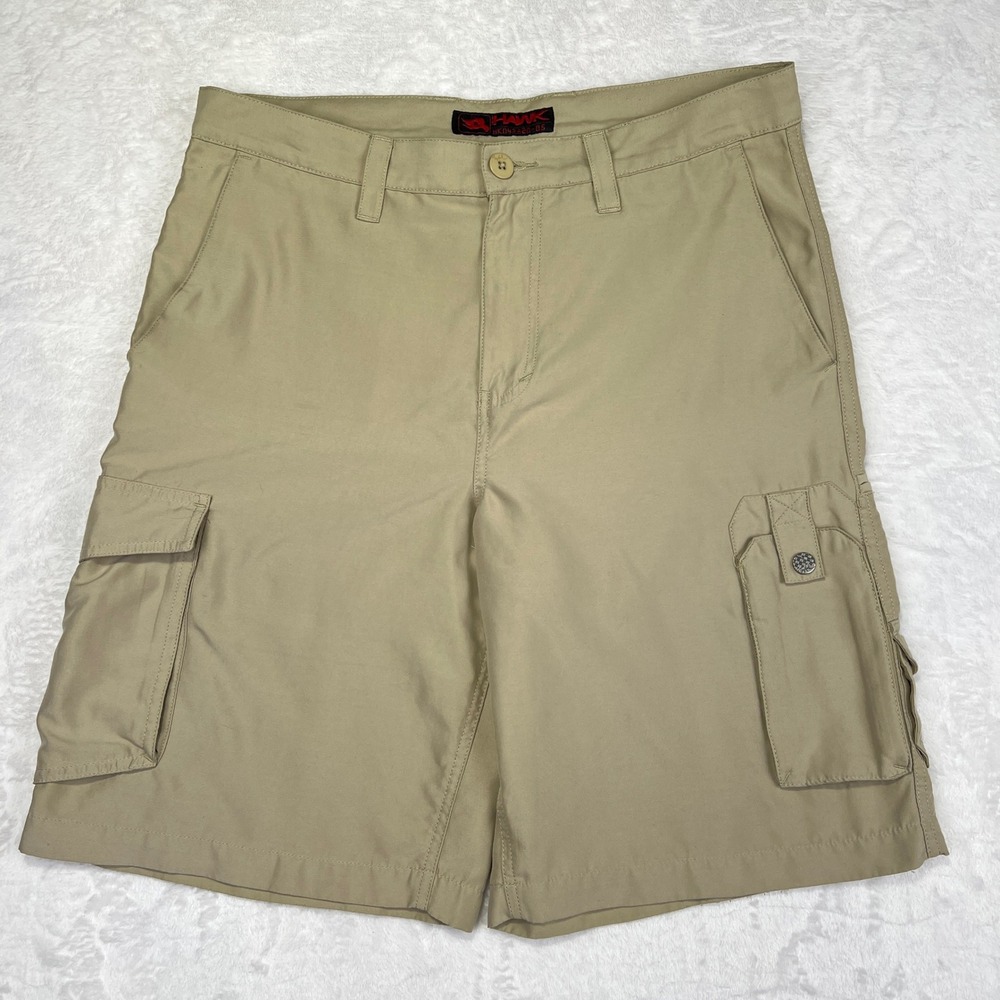 Tony Hawk Mens Khaki Cargo Shorts Tan Size 32 HK042820-05 Skateboarding Utility
